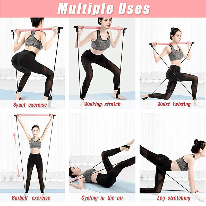 Kit de barre de Pilates avec bandes de résistance