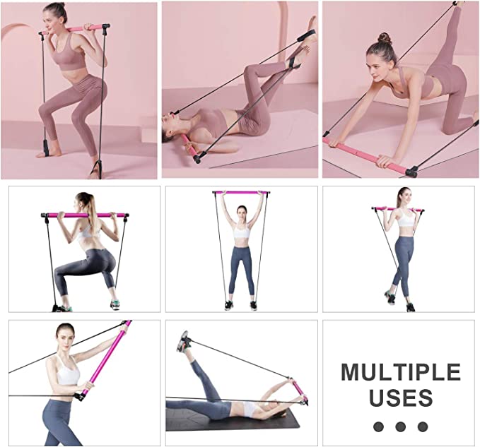 Kit de barre de Pilates avec bandes de résistance