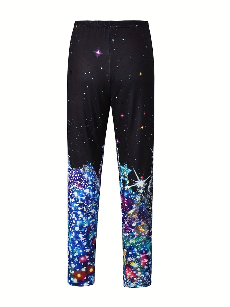 Christmas Tree Print Skinny Leggings
