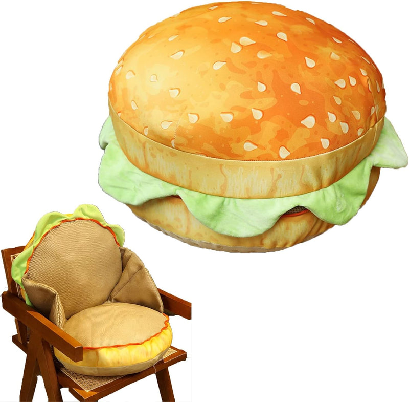 Coussin en peluche burger 3D simulé 