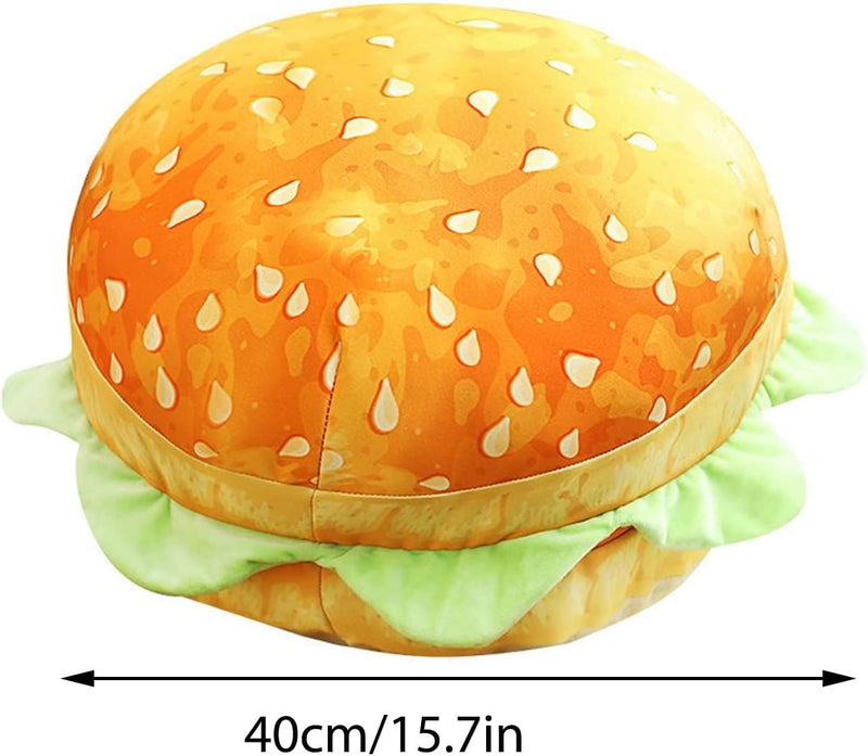 Coussin en peluche burger 3D simulé 