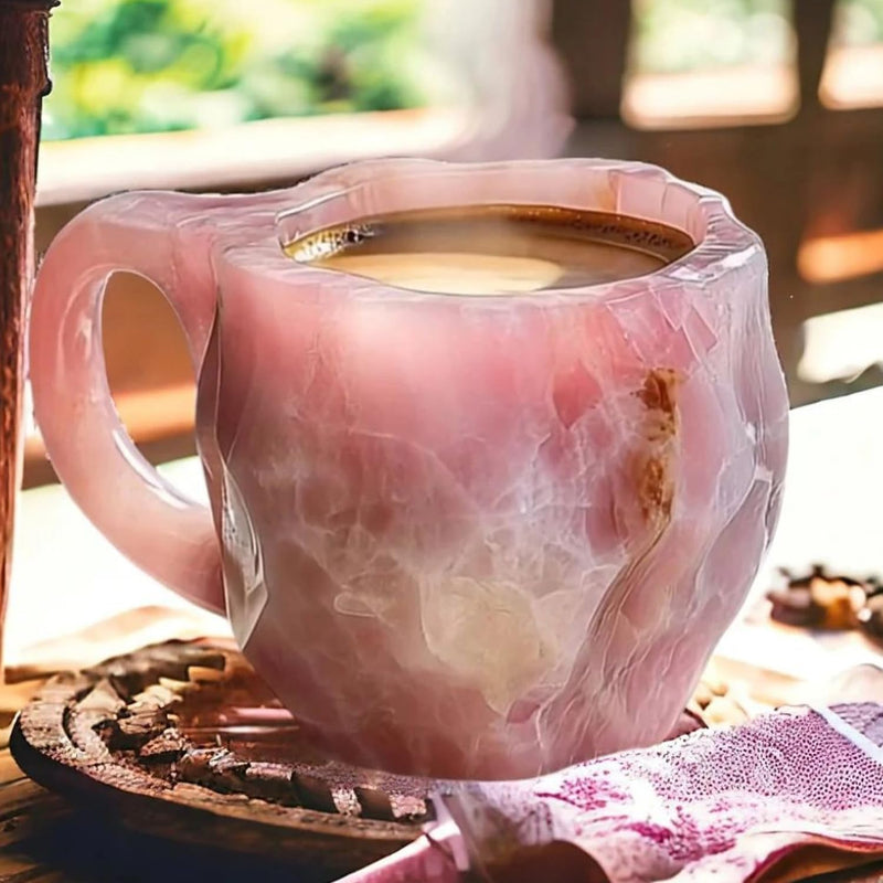 Tasse à café en résine minérale et cristal naturel