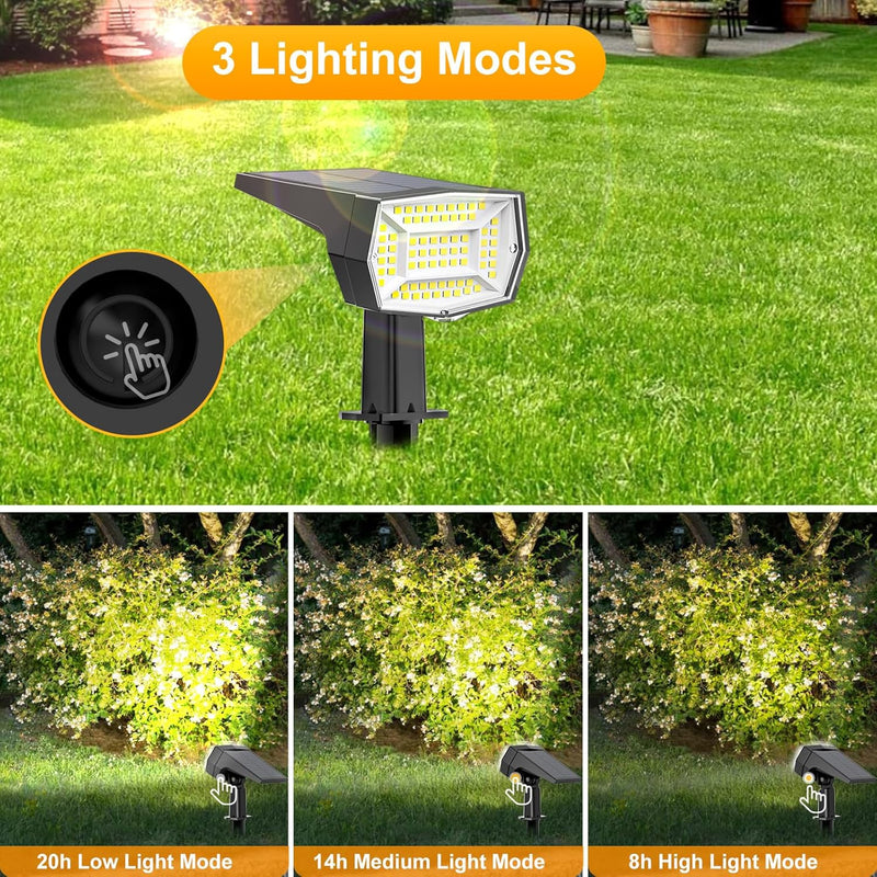 Projecteurs solaires étanches à 72 LED pour extérieur