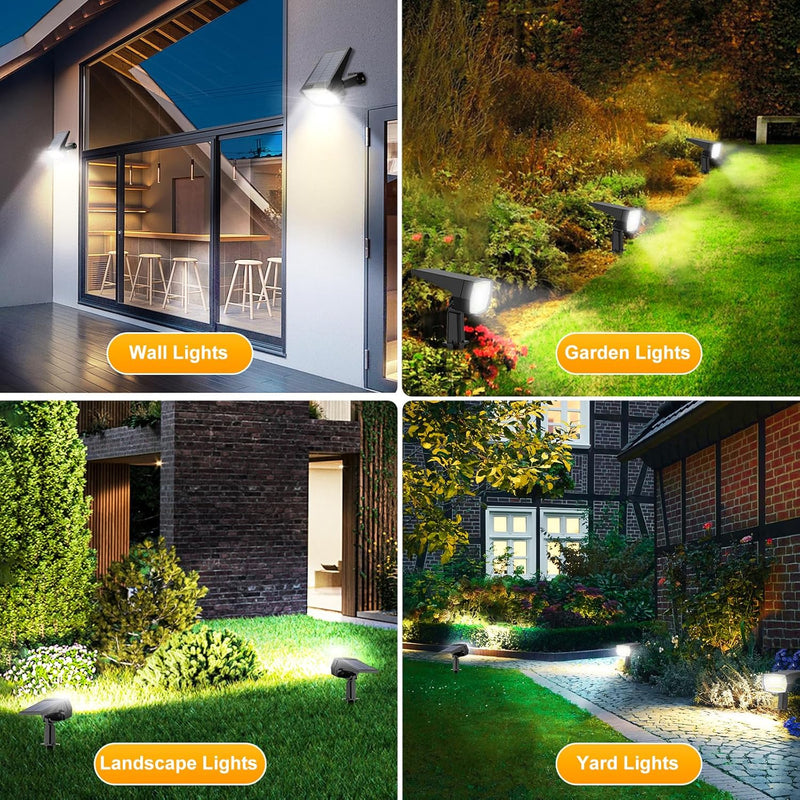 Projecteurs solaires étanches à 72 LED pour extérieur