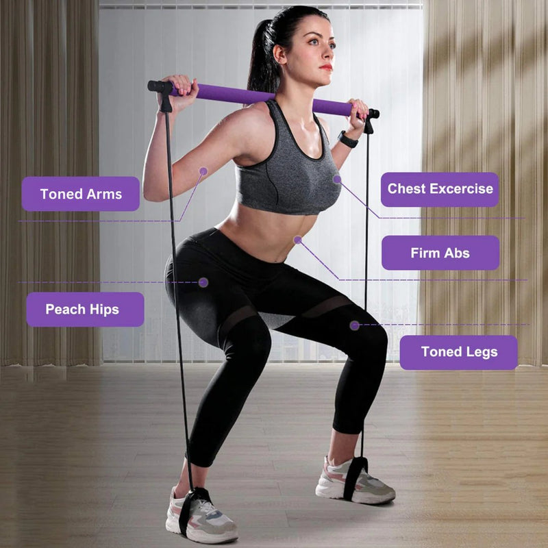 Kit de barre de Pilates avec bandes de résistance