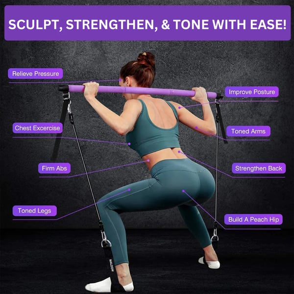 Kit de barre de Pilates avec bandes de résistance
