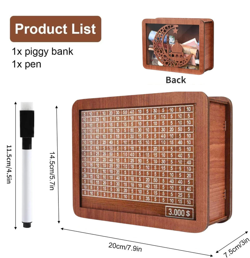 Tirelire en bois EcoSavvy