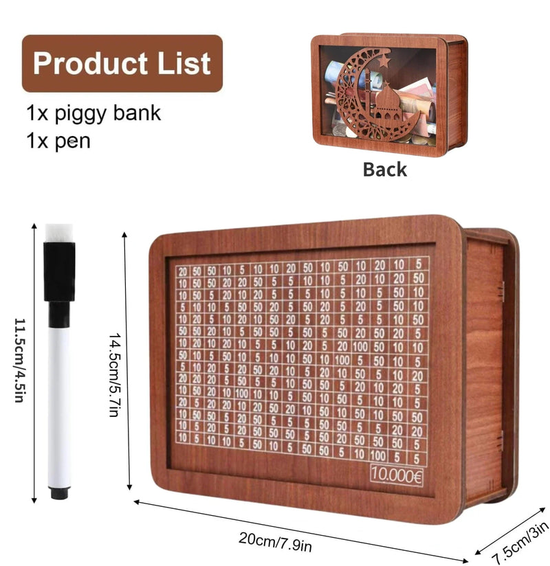 Tirelire en bois EcoSavvy